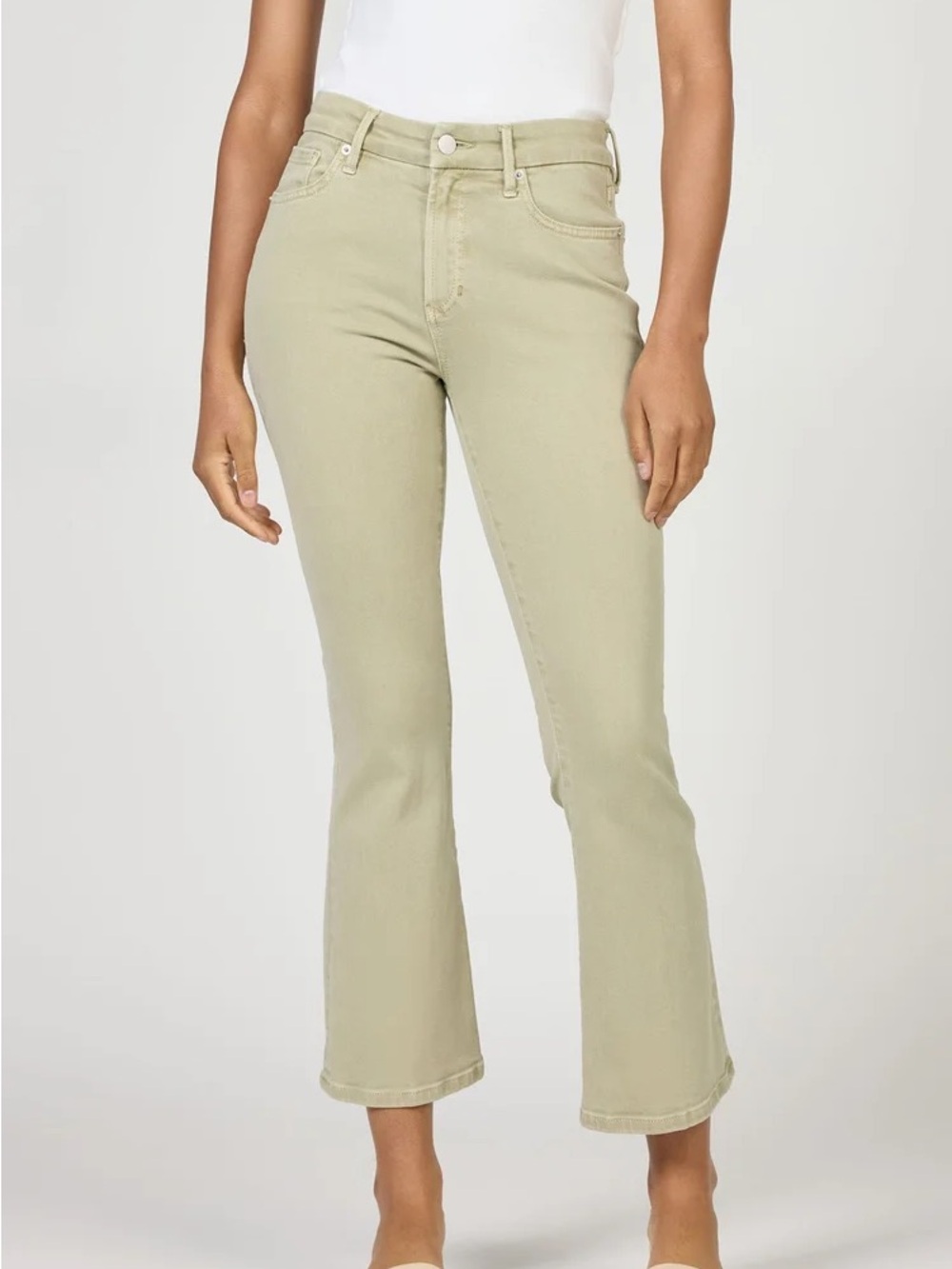 Dear John Jeanne Jean Abbey Stone- Taupe Cropped Raw-Hem Jeans